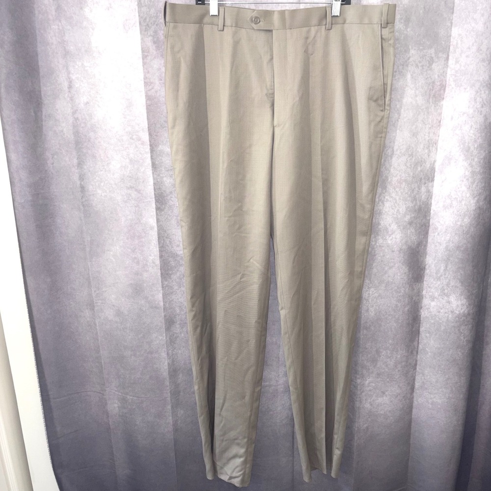 NWT Nicklaus Dress Pants Mens 42 Dark Tan Expander Unhemmed Classic Professional